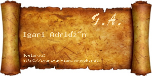 Igari Adrián névjegykártya